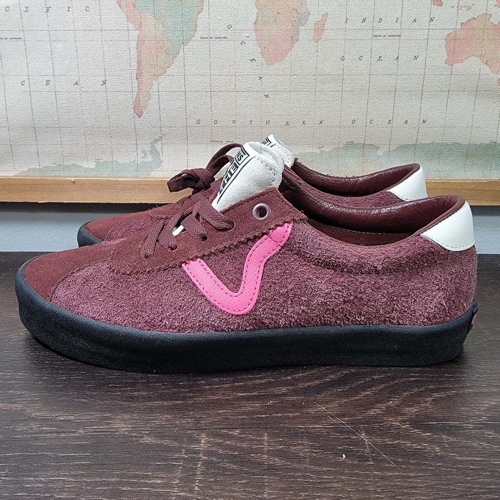 Brand New Vans Sport Off The Wall Low Burgundy/ Pink Suede Women's Size 9.0